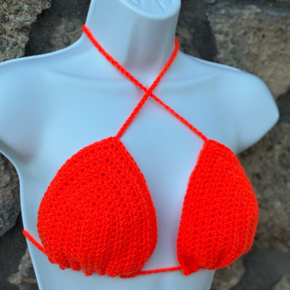 Vibrant Orange Crochet Bikini Set - Picture 12 of 12